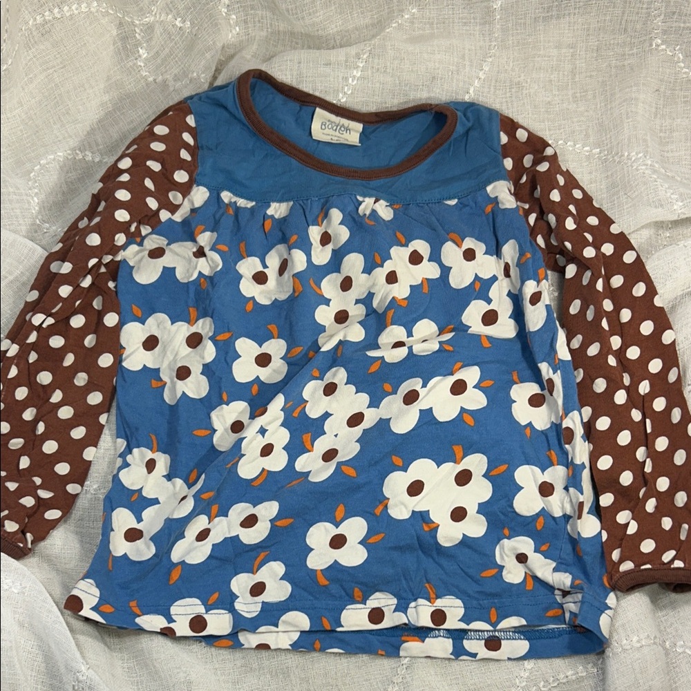 Mini Boden cotton flower floral top 5-6y
